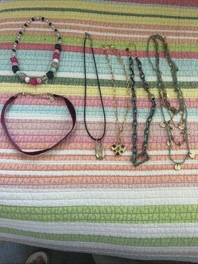 Source Unknown Women's Mixed Necklace Set - Pink, Purple, Gold, Multicolor